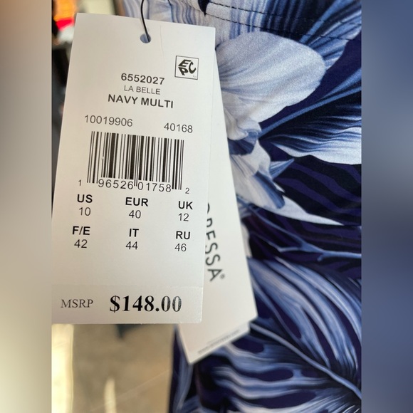 NWT AMORESSA Blue Panther La Belle Tankini Top SIZE 10 - Picture 8 of 12